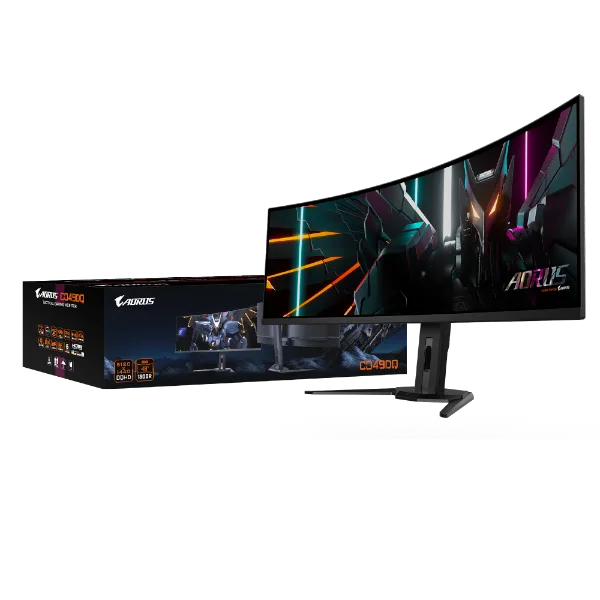מסך AORUS CO49DQ Ultra-Wide DQHD OLED 0.03ms 144Hz KVM HDR