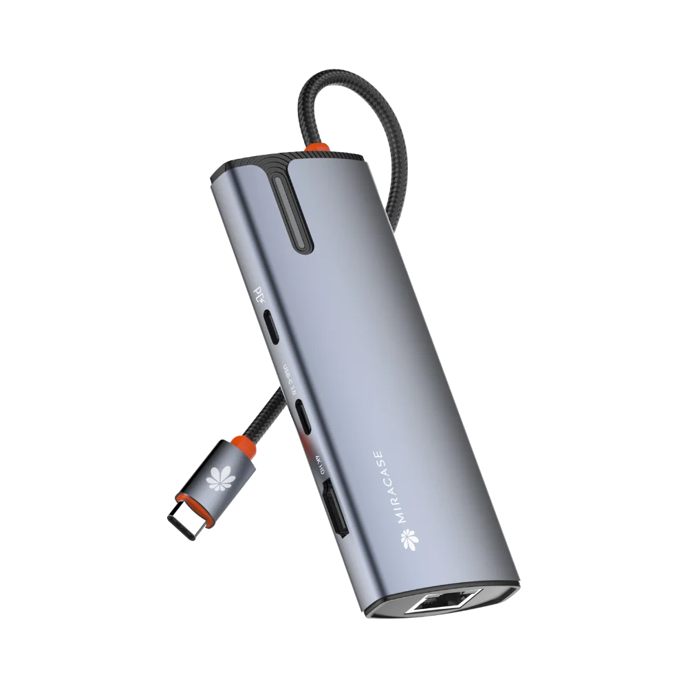 מפצל 8IN1 רשת MIR USB-C3+USB-C2 PD100W+HDMI MHUB530