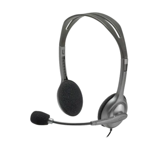 אוזניות חוטיות ל-2 אוזניים עם מיקרופון Logitech H110 3.5mm