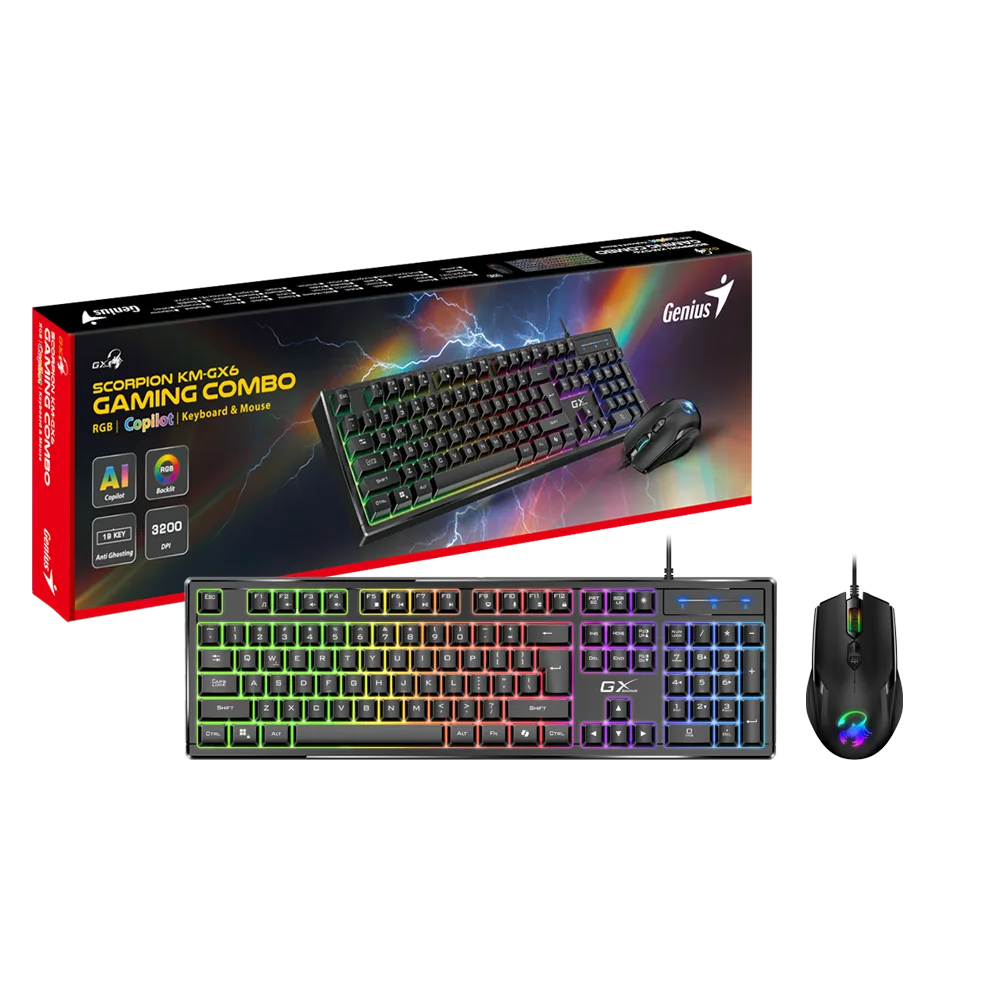 סט מקלדת ועכבר גיימינג GENIUS SCORPION KM-GX6