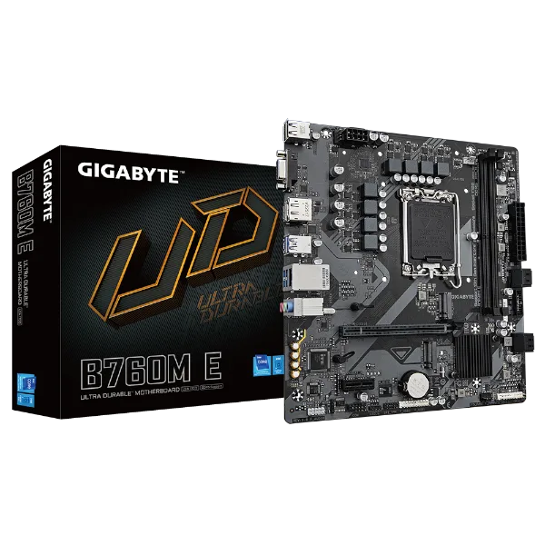 לוח אם אינטל GIGABYTE B760M E DDR5 DP HDMI VGA 1GbE lan LGA1700