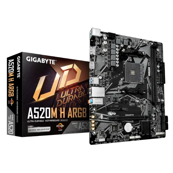 לוח אם Gigabyte A520M H ARGB AM4 DDR4 Micro-Atx HDMI DP