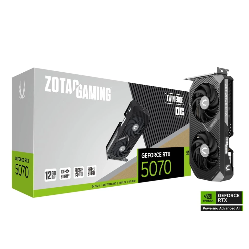 כרטיס מסך ZOTAC NVIDIA GeForce RTX 5070 OC TWIN 12GB GDDR7