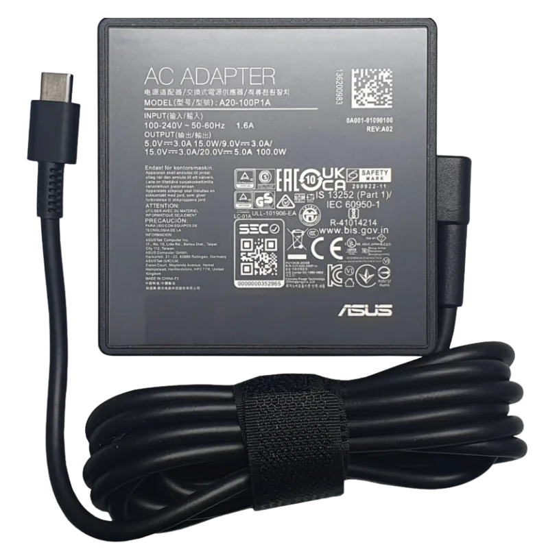 מטען מקורי למחשב נייד Asus 100W 20V 5A Type-C