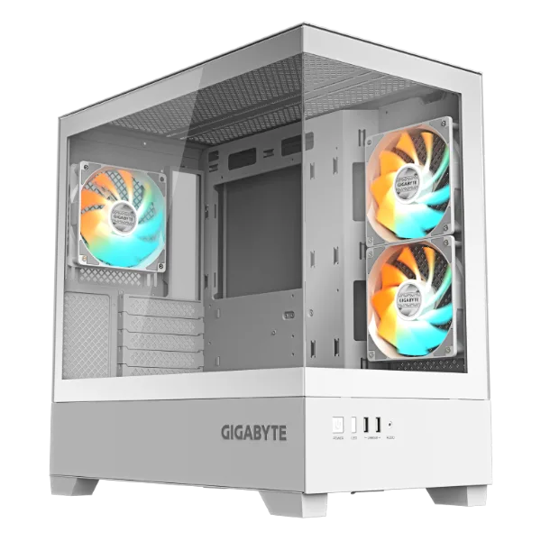 מארז לבן GIGABYTE C201 PANORAMIC ICE Micro-ATX 3XARGB Fans