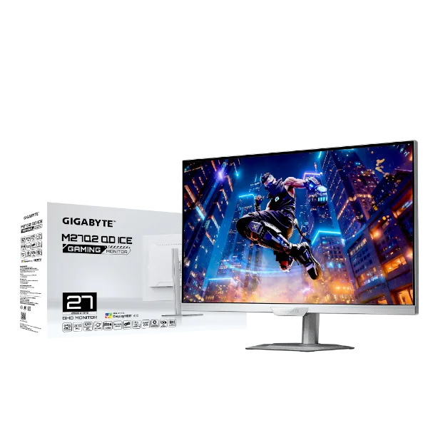 מסך גיימינג לבן Gigabyte M27Q2 ICE 27 Inch 2K SS IPS 1Ms 200Hz