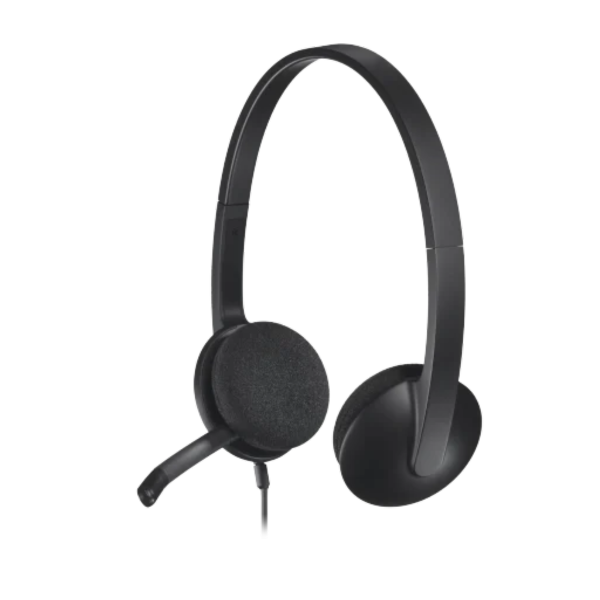 אוזניות חוטיות ל-2 אוזניים עם מיקרופון Logitech H340 USB-A