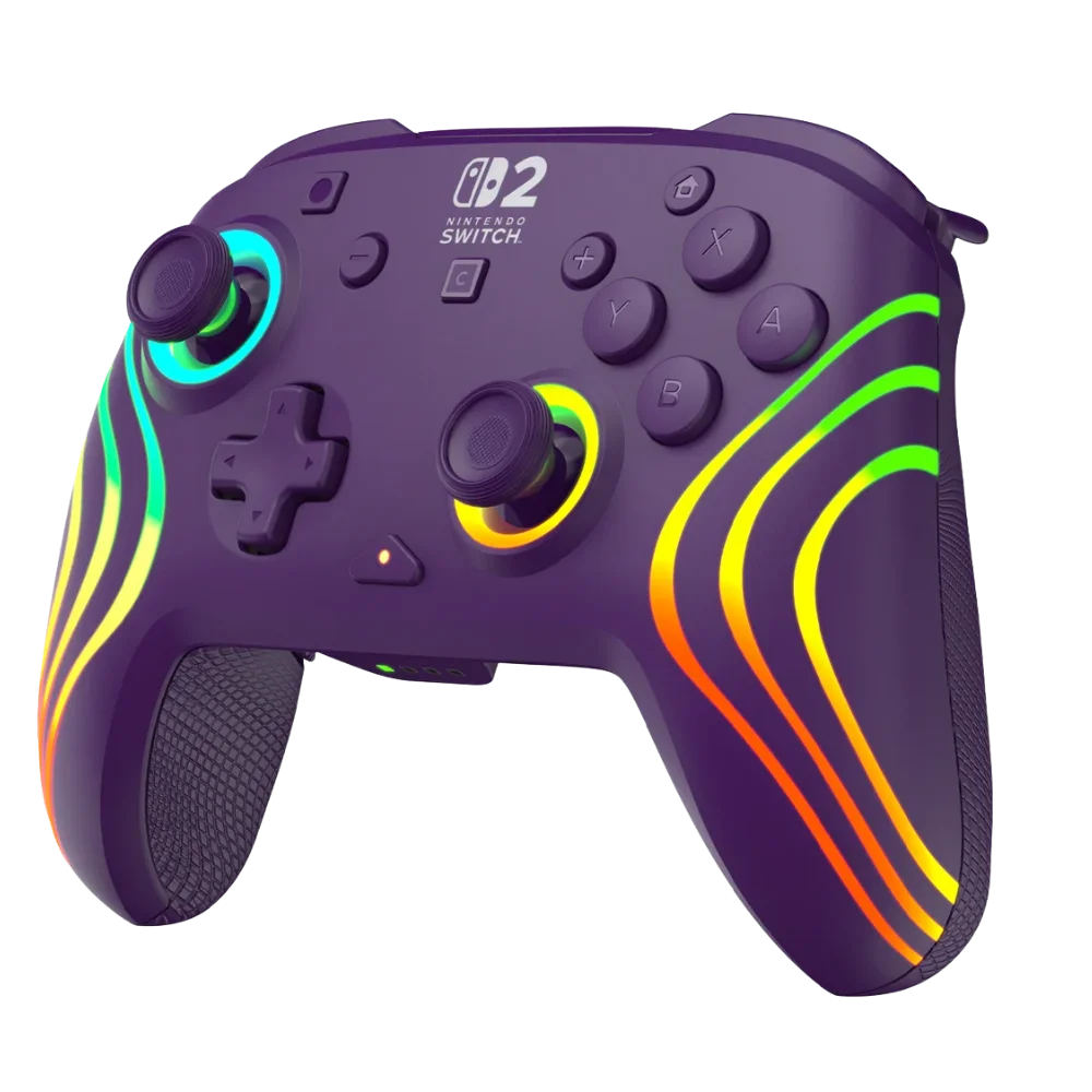 בקר גיימינג אלחוטי ל-Nintendo Switch 2 דגם Afterglow Wave Wireless Controller בצבע סגול מבית Turtle Beach