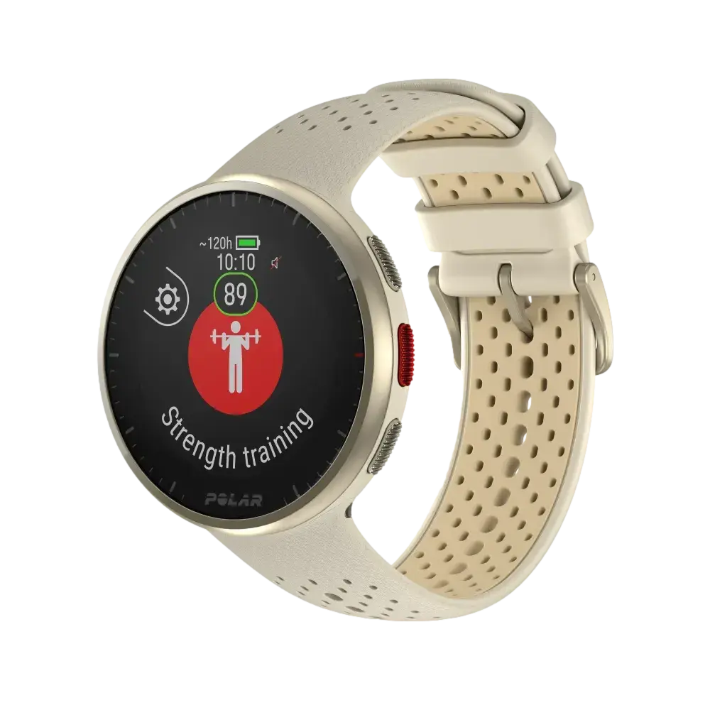 Polar Pacer Pro שעון ריצה מתקדם עם GPS זהב/לבן