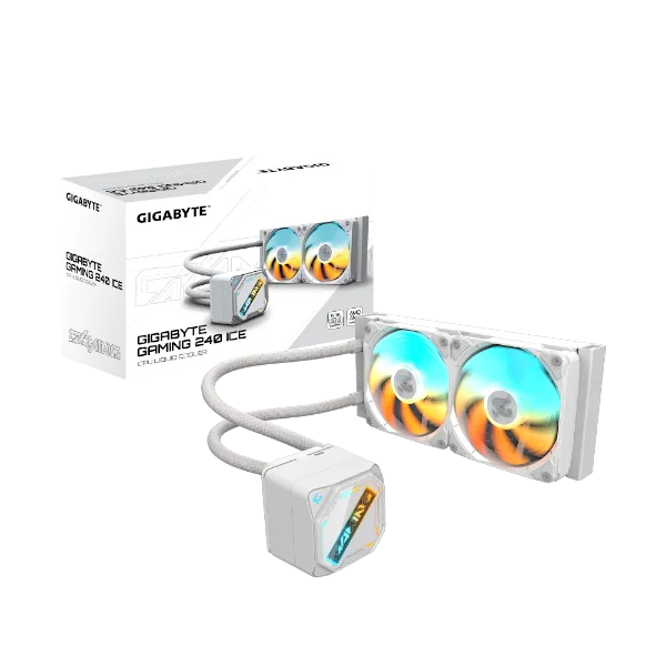 קירור נוזלי כפול Gigabyte Gaming 240 ICE 2XARGB 120MM Fan White