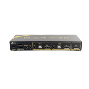 קופסא 2:1 KVM DP 4K@60Hz+RS232+USB+2xDP + ספק