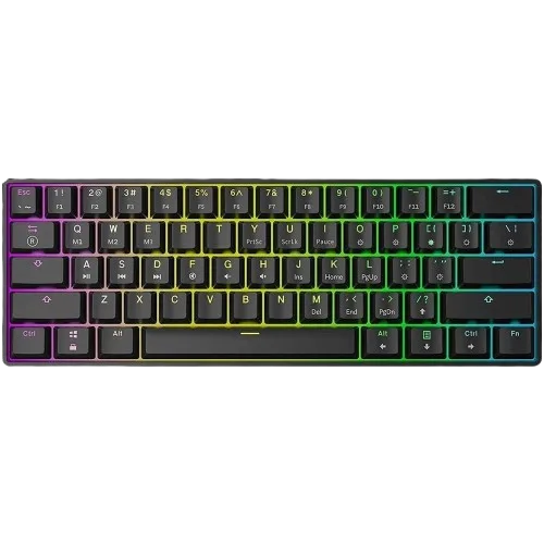 מקלדת גיימינג אופטו־מכנית שחורה SKYLOONG GK61 RGB Glacier Yellow