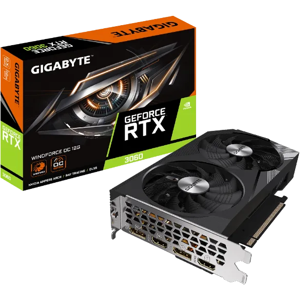 כרטיס מסך OC 12GB Rev 2.0 Gigabyte RTX 3060 Windforce 2