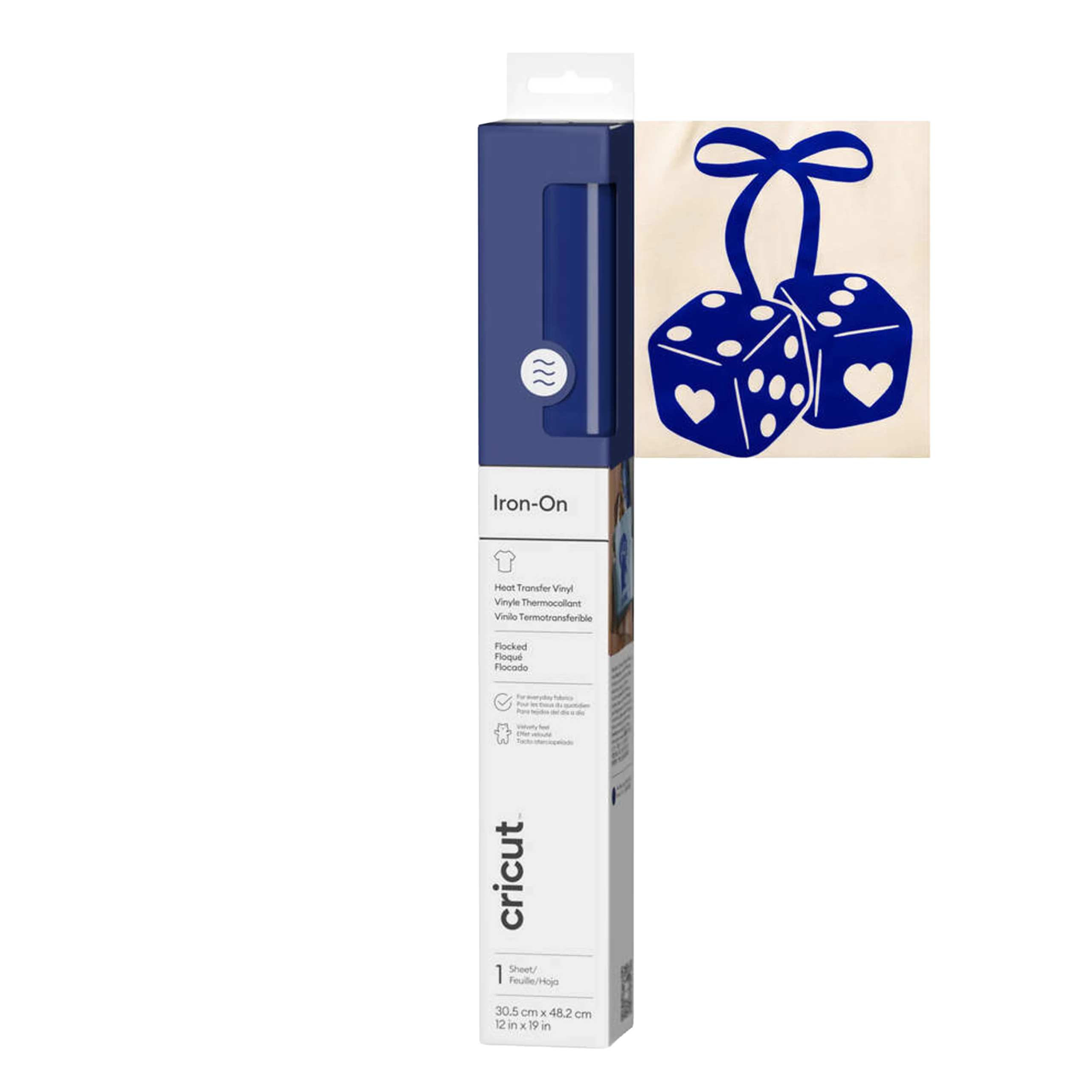 גיליון קטיפה Flocked Iron-On כחול 30.5×48.3 ס"מ מבית CRICUT