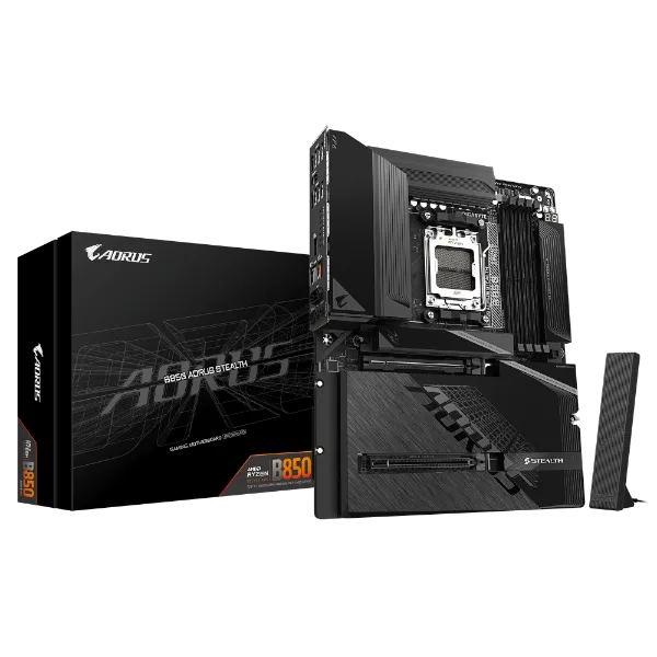לוח אם עם מחברי חשמל מאחור Gigabyte B850 A STEALTH AM5 DDR5 WIFI7