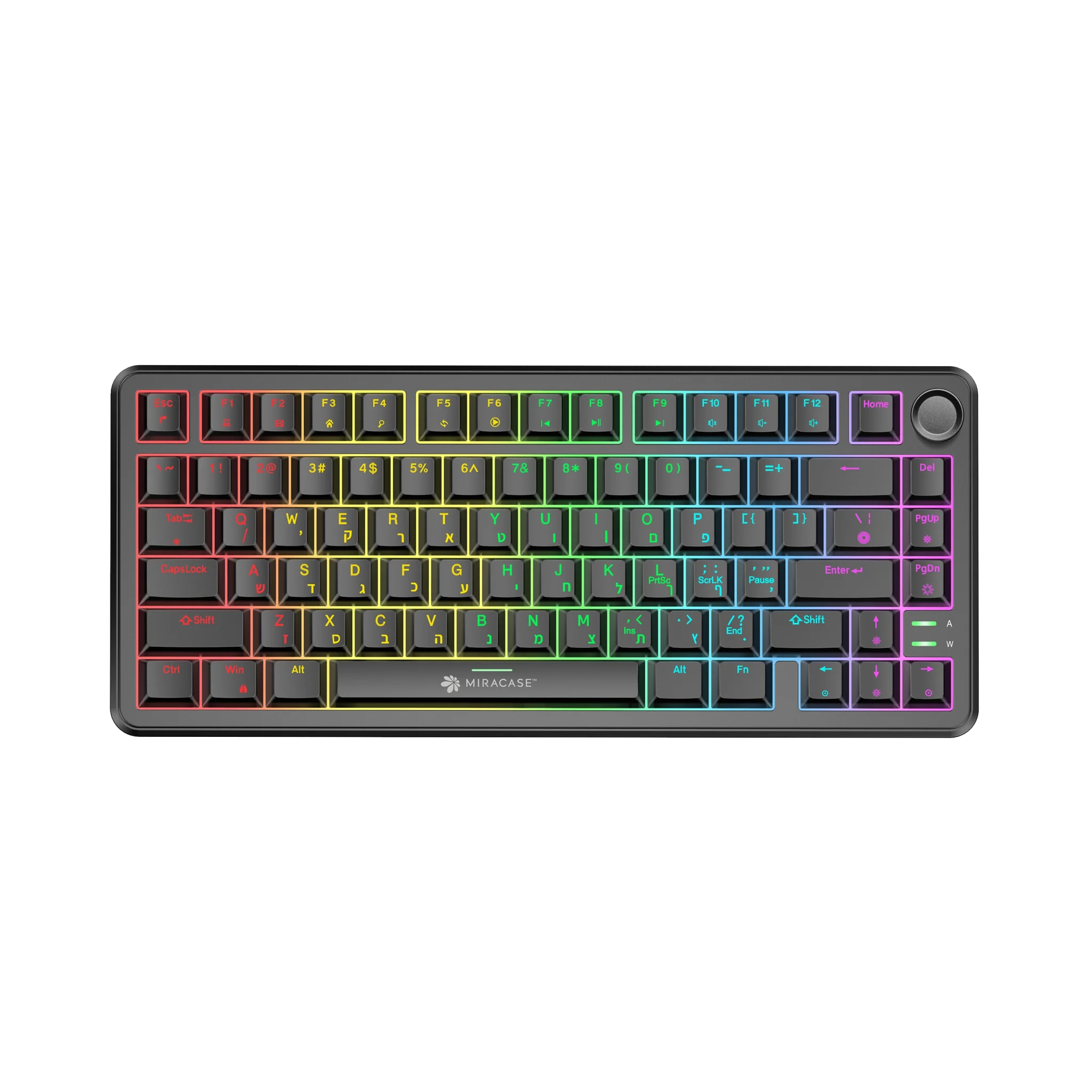 מקלדת מכנית חוטית MMCK300 עם כפתור שליטה ותאורת RGB מבית Miracase