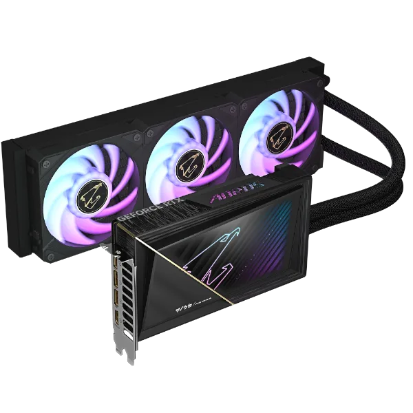 כ.מסך AORUS GeForce RTX 5080 XTREME WATERFORCE 16G 360MM RADIATOR