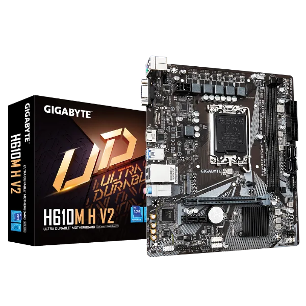 לוח לאינטל דור 12-14 Gigabyte H610M H V2 DDR5 VGA HDMI