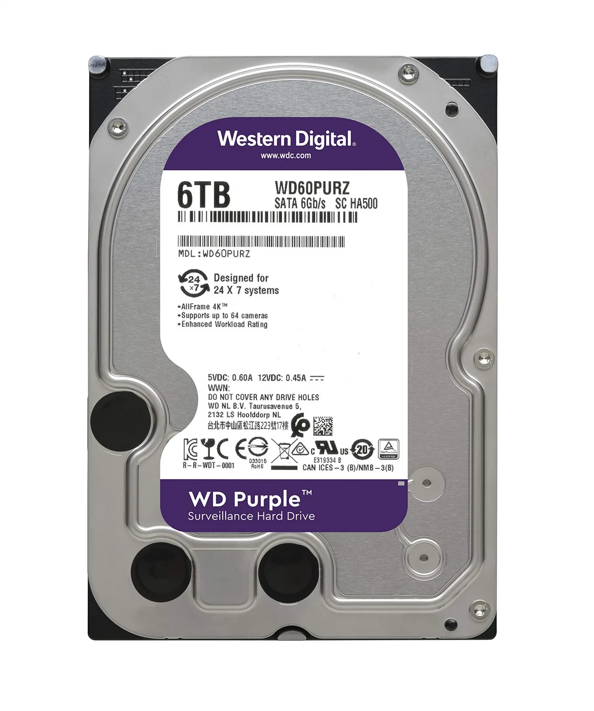 WD PURPLE 6TB 256MB SATA III 6TB 63PURZ