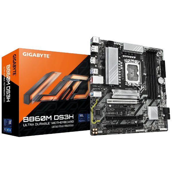 לוח אם GIGABYTE B860M DS3H 2.2 Micro-ATX DDR5 LGA1851 2.5GbE Lan