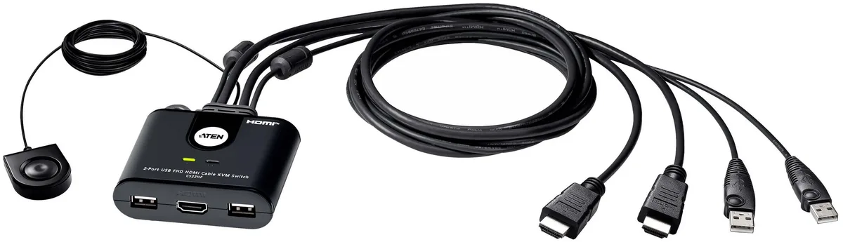 KVM SWITCH 2-Port USB FHD HDMI Cable ATEN