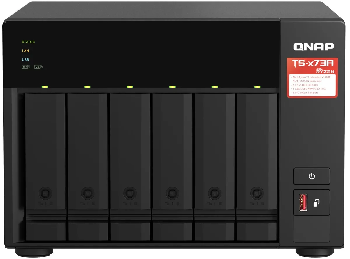 NAP TS-673A-8G /6-Bay+2×M.2 NVMe /Ryzen V1500B/8GB/2×2.5GbE