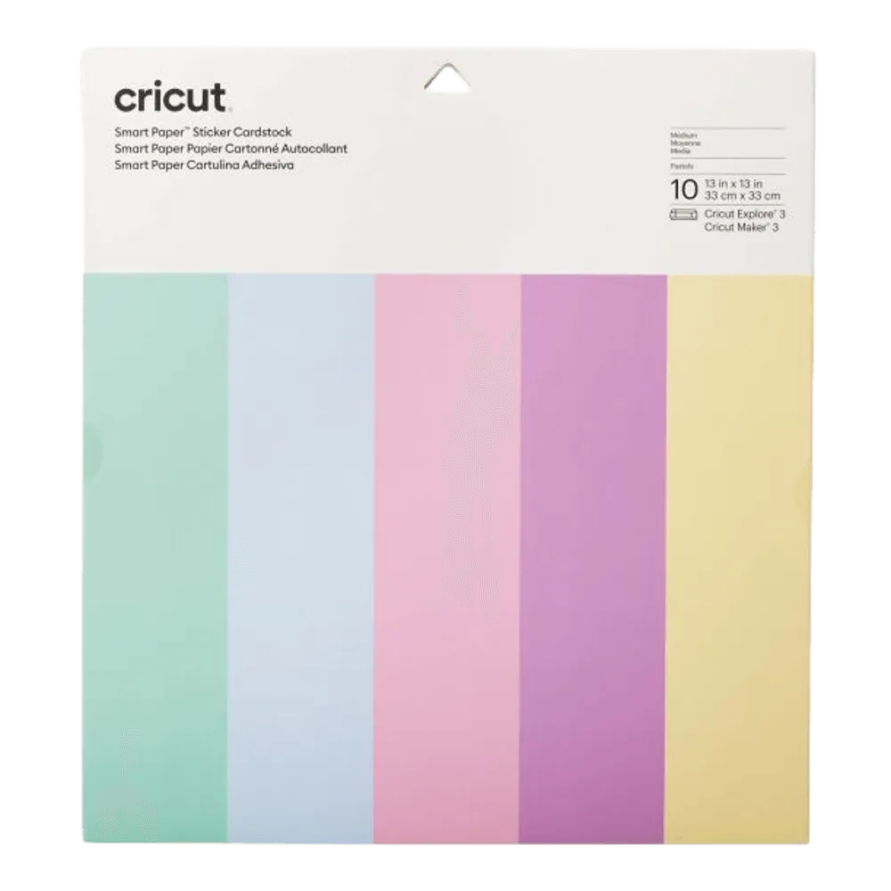 נייר קארדסטוק CRICUT דביק -פסטל (33 ס"מ על 33 ס"מ)