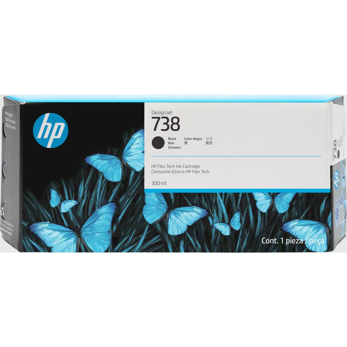 מילוי דיו שחור HP 738 300ml לפלוטר 498N8A T-850