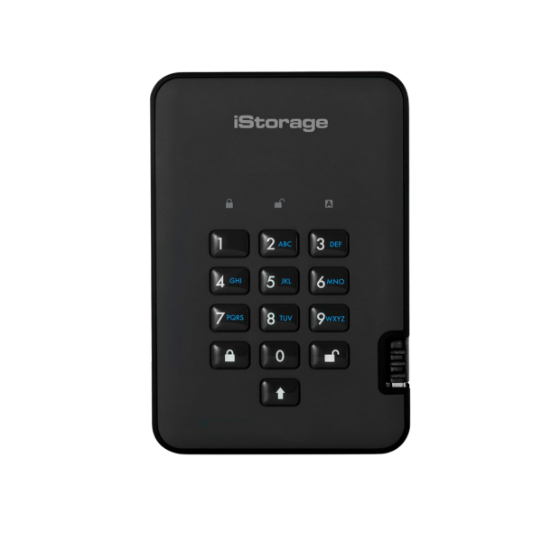 דיסק חיצוני מוצפן "2.5 iSTORAGE diskAshur2 128GB SSD USB 3.1 Black