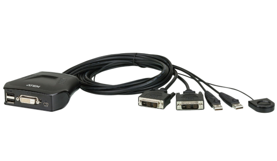 כבל KVM ל-2 מחשבים Aten CS22D DVI/USB