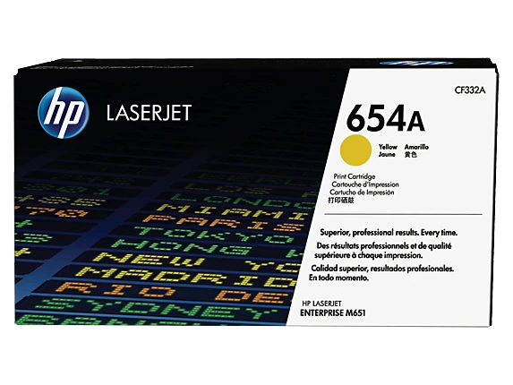 טונר HP צהוב 654A לליזר CF332A M651