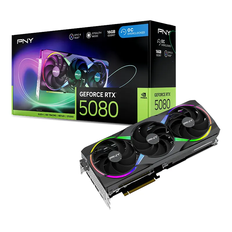 כרטיס מסך PNY GeForce RTX 5080 ARGB EPIC-X RGB OC 3XFan