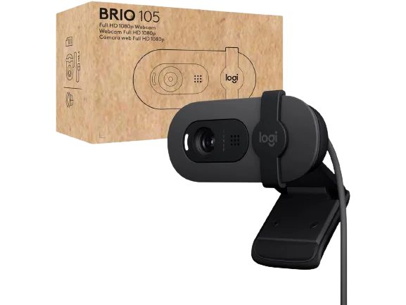 מצלמת רשת LOGITECH BRIO 105 FHD Built in Mic Auto Brightness