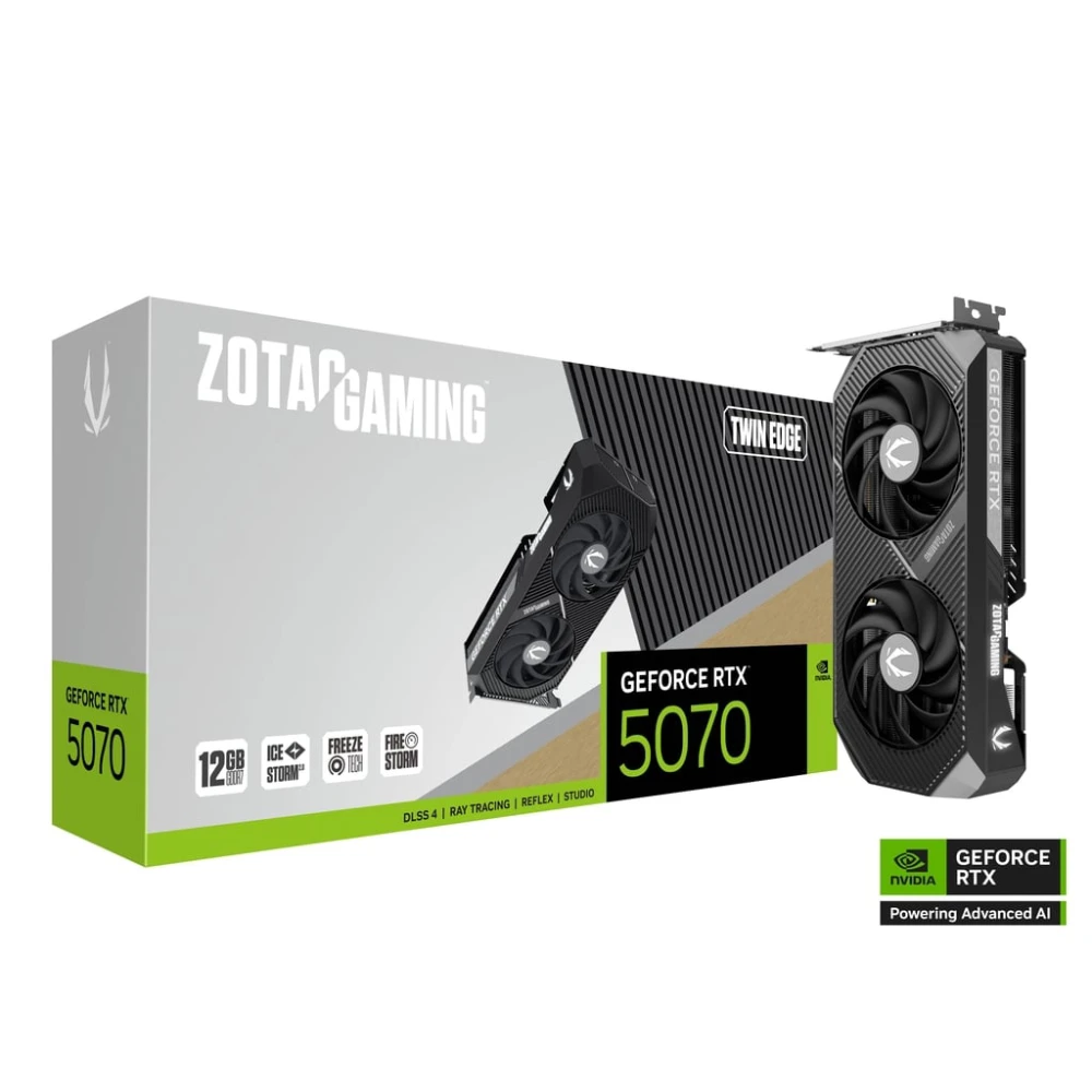 כרטיס מסך ZOTAC NVIDIA GeForce RTX 5070 TWIN 12GB GDDR7