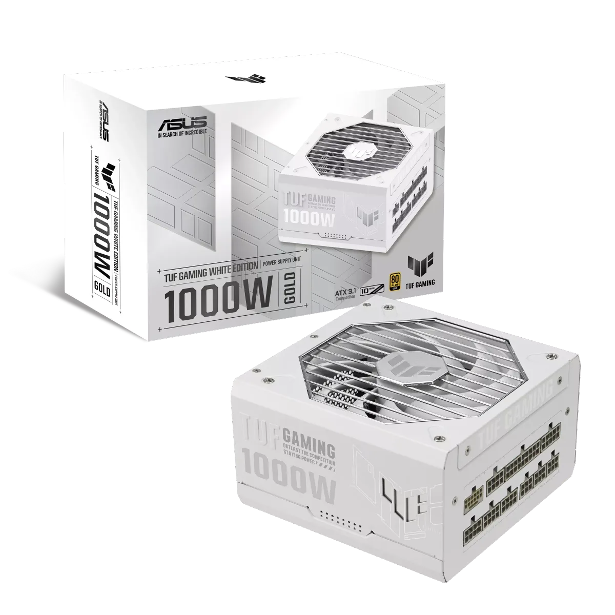 ספק כח מודולרי ASUS TUF Gaming 1000W Gold White - צבע לבן
