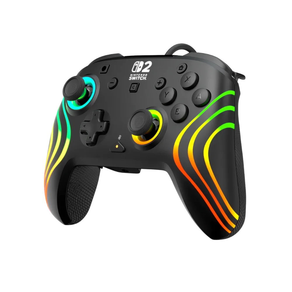 בקר גיימינג חוטי ל-Nintendo Switch 2 דגם Afterglow™ Wave Wired Controller בצבע שחור מבית Turtle Beach