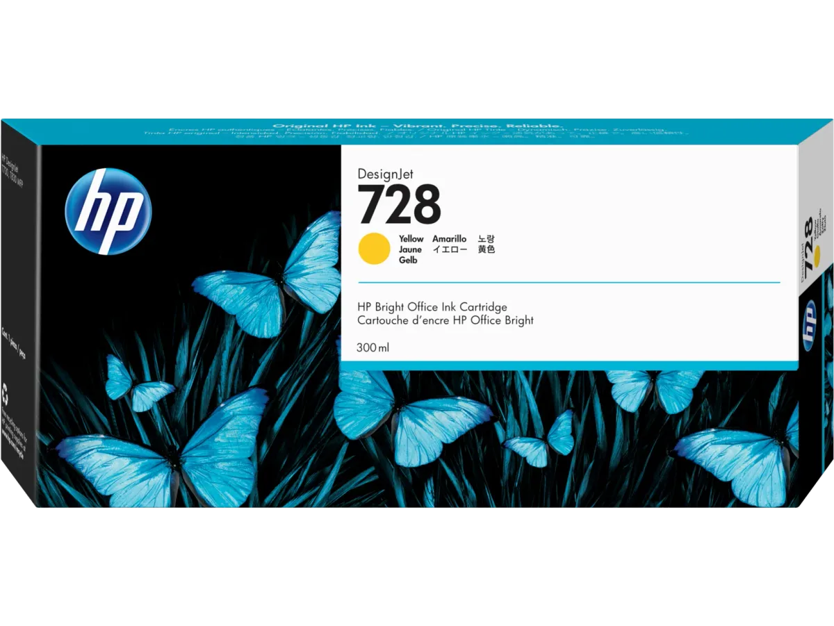 מילוי HP 728 צהוב F9K15A T-730 300ml
