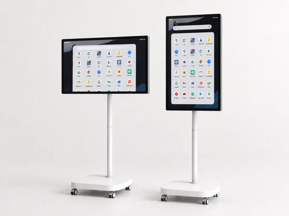 מסך מגע חכם SmartView32 32" Full HD IPS Android 14 עם מצלמה, מיקרופון ורמקולים מובנים