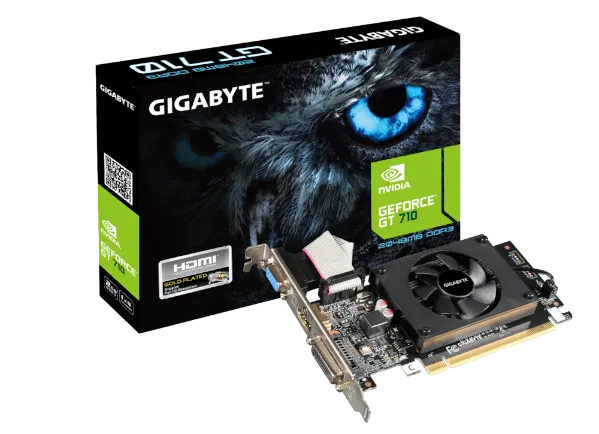 כרטיס מסך Gigabyte GT 710 2GB 2.0 VGA DVI HDMI Low Profile