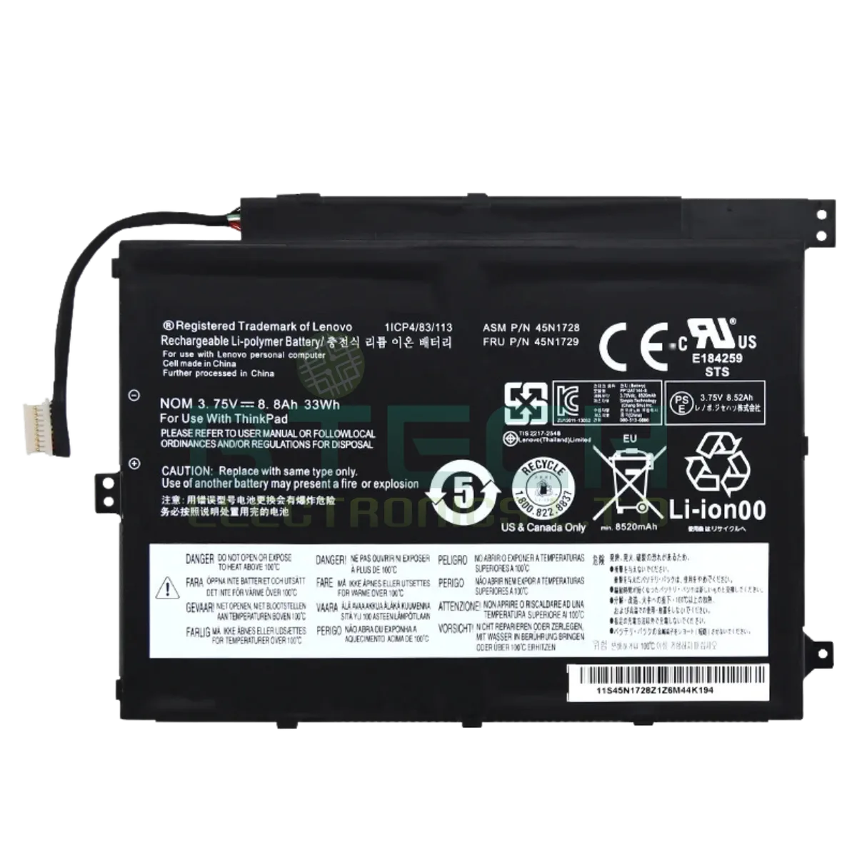 סוללה מקורית למחשב נייד Lenovo ThinkPad Tablet 10 33Wh