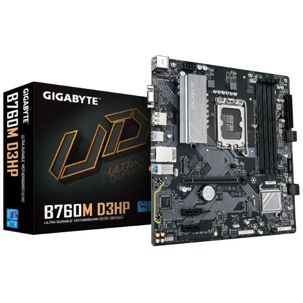 לוח אם אינטל Gigabyte B760M D3HP DDR5 VGA HDMI DP LGA1700