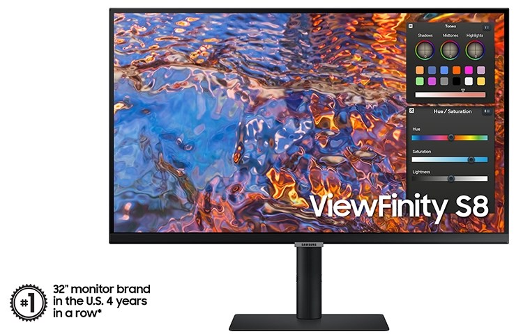 SAMSUNG 32" ViewFinity S8 S32B800PXP 4K IPS TypeC90W &amp; RJ45 Monitor