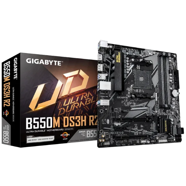 לוח אם למעבדי Gigabyte B550M DS3H R2 DDR4 Micro-Atx For AMD AM4