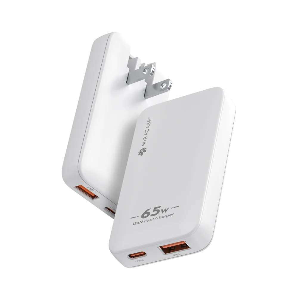 מטען קיר מהיר 65W בצבע לבן MWC65W מבית MIRACASE