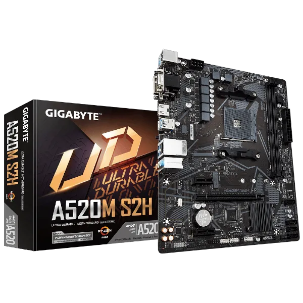 לוח אם למעבדי Gigabyte A520M S2H 1.3 VGA DVI HDMI AM4 AMD