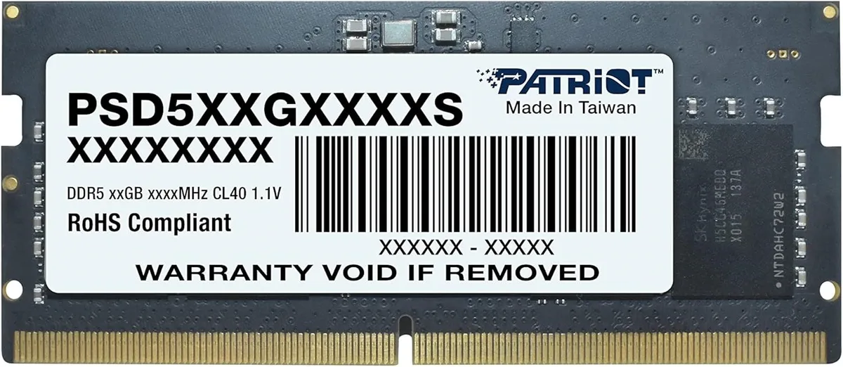 16GB DDR5 4800MHz CL11 1.35V SODIMM PATRIOT