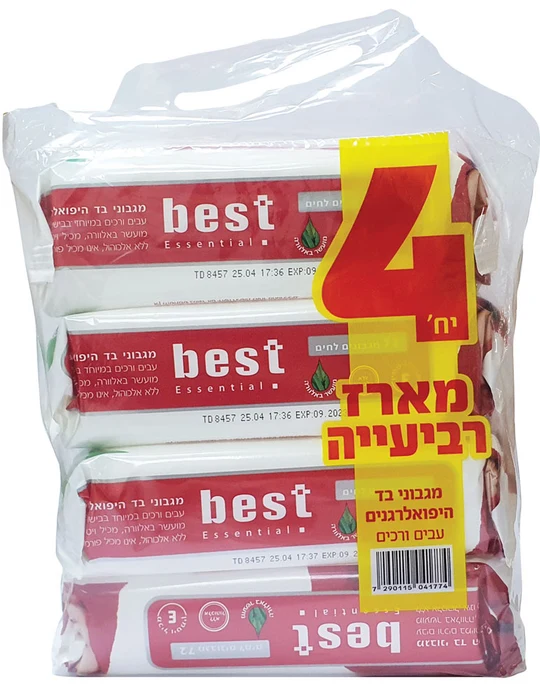 בסט מגבונים 72יח' 4 Xמבושם מדבקה