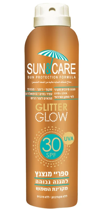 סאן&amp;קאר ספריי הגנה עם אפקט מנצנץ 200 SPF 30מ"ל
