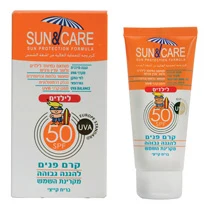 סאן&קאר ק.הגנה לפנים ילדים 60 SPF50 UVA Bמ"ל