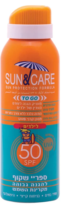 סאן&קאר ספריי שקוף UVA Bילדים 100 SPF50מ"ל